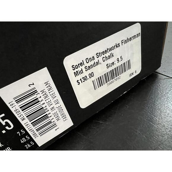 Sorel NEW Ona Streetworks Fisherman Mid Sandal, Chalk, Size 9.5